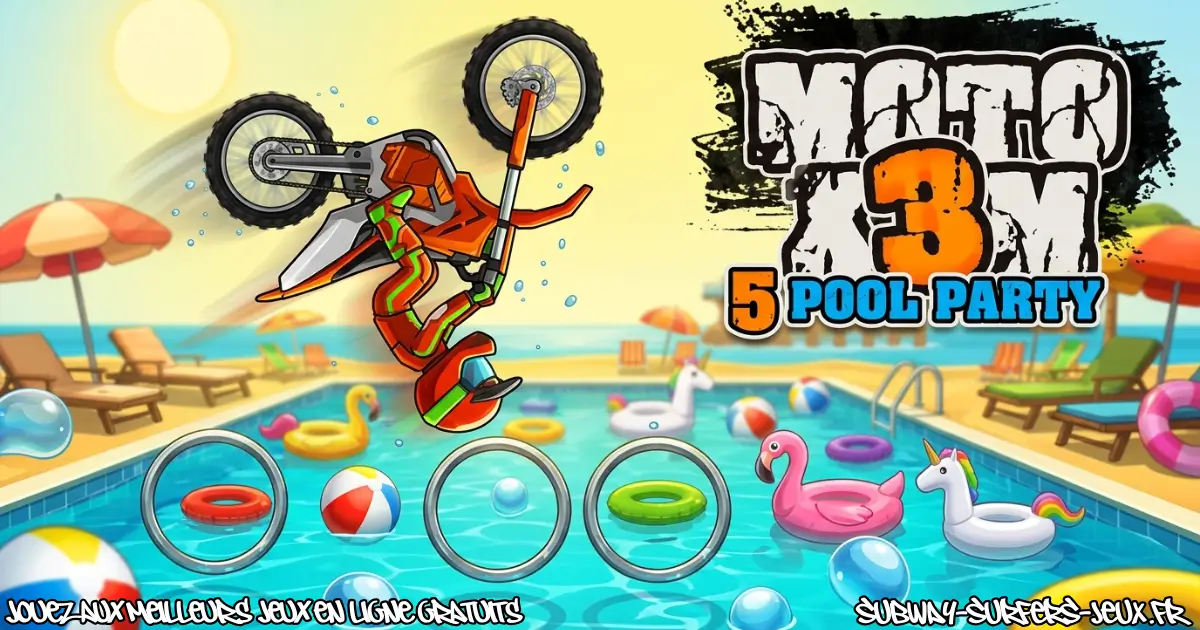 Joue à Moto X3M 5 Pool Party Gratuit En Ligne