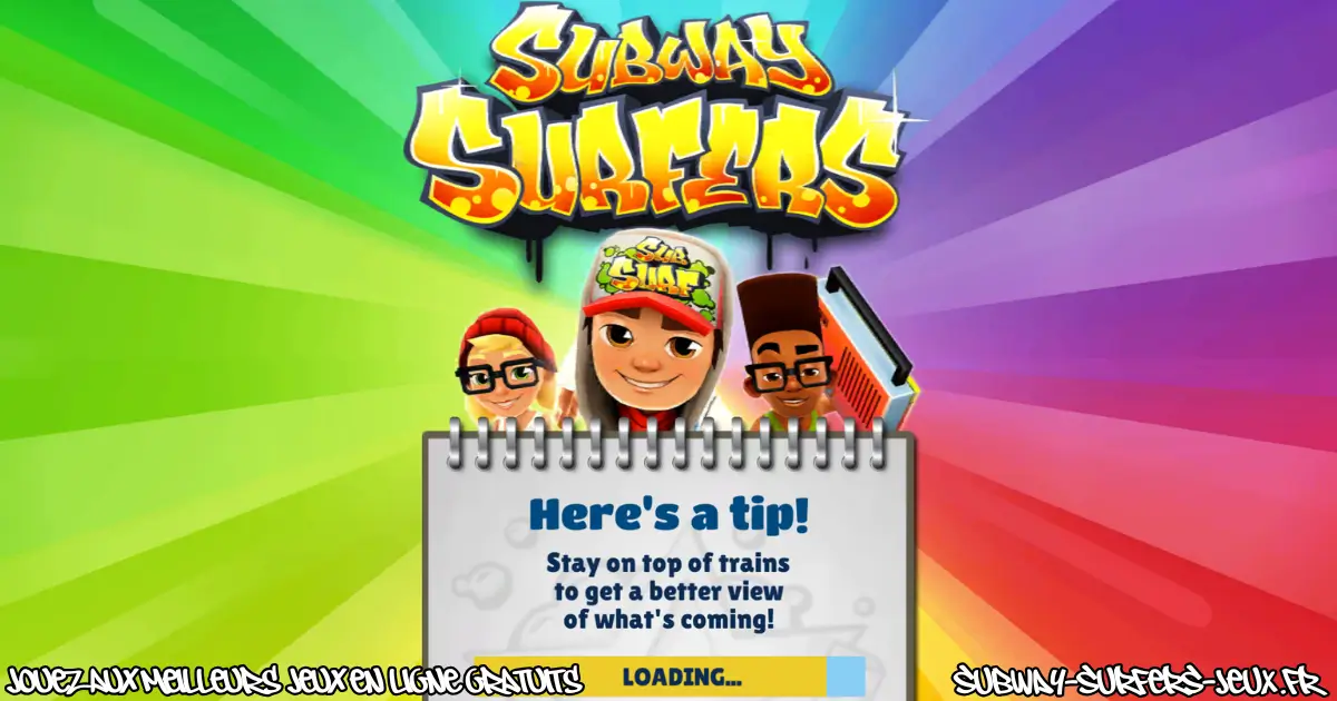 Écran de chargement de Subway Surfers avec conseils