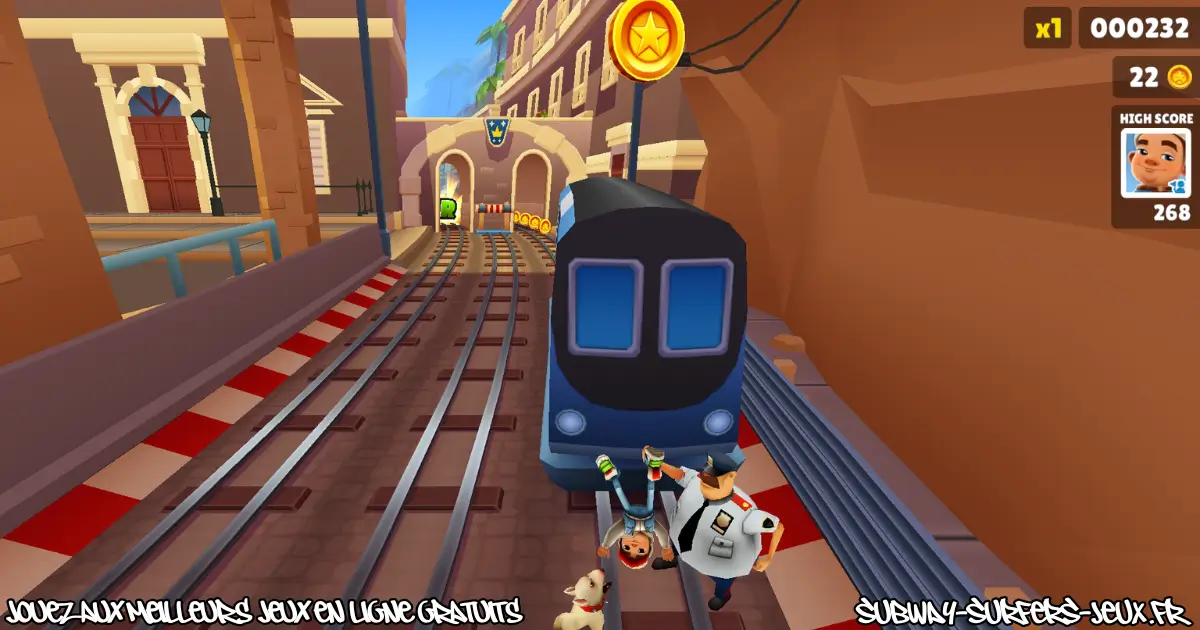 Inspecteur et son chien attrapant le joueur dans Subway Surfers