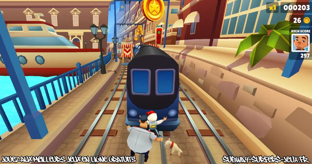 Rampe utilisée pour sauter sur un train dans Subway Surfers